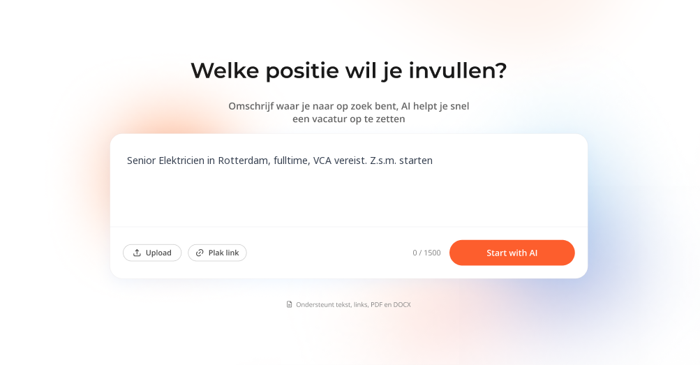 Stap 1 – Beschrijf de functie
